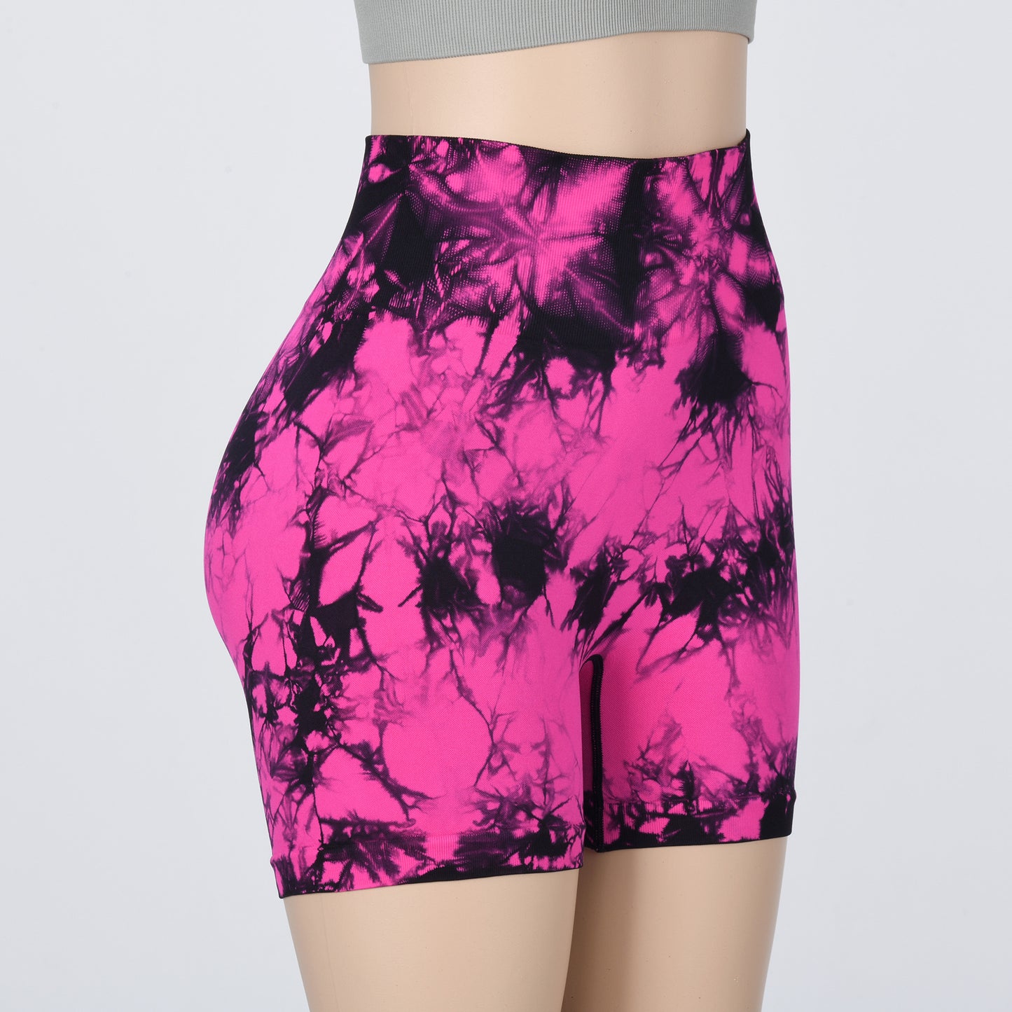 Seamless Tie-dye Sports Tight Shorts