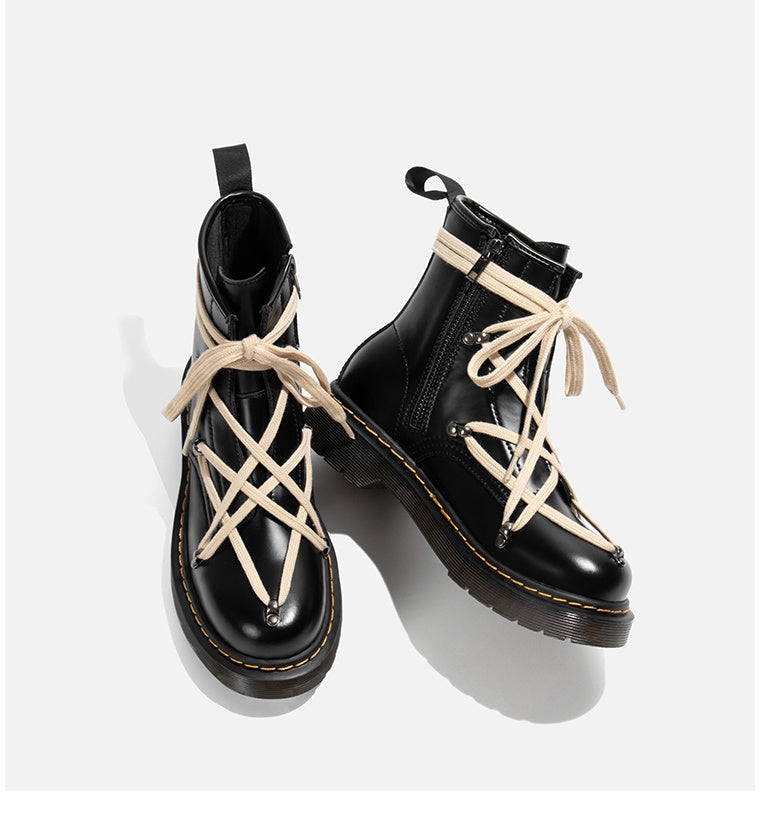 Children's British Style Leather  Lace-up Ankle Boots