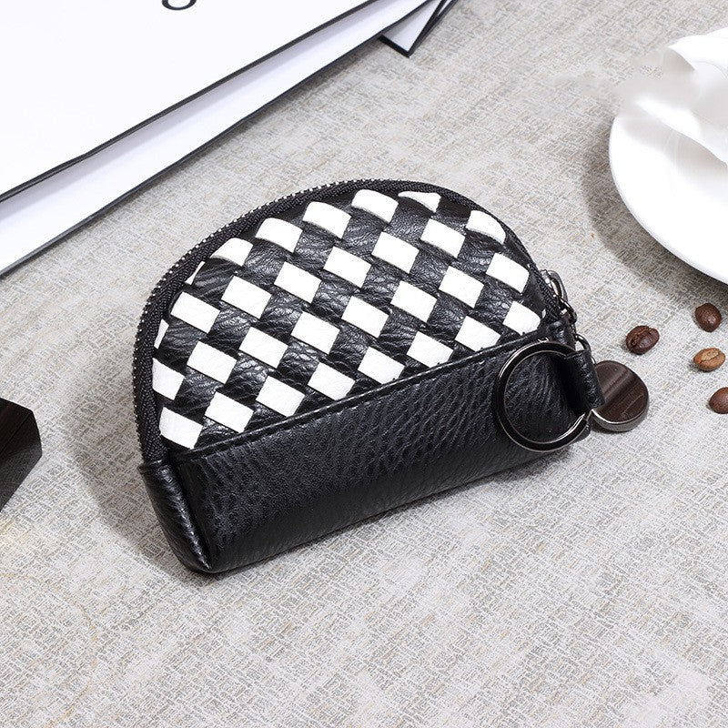 Handwoven Women's Wallet With Minimalist Leather