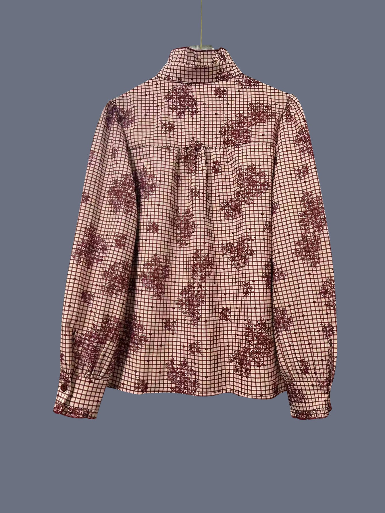 New Women's Long-sleeve Plaid Shirt With Ruffled Hem