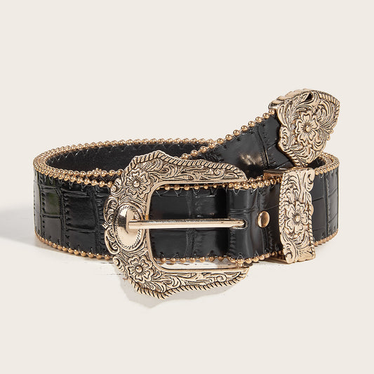 Vintage Damebælte med Leopardprint i Amerikansk Stil