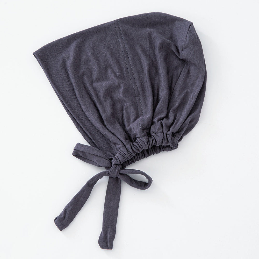 Women's Fashion Solid Color Lace-up Bottoming Hood