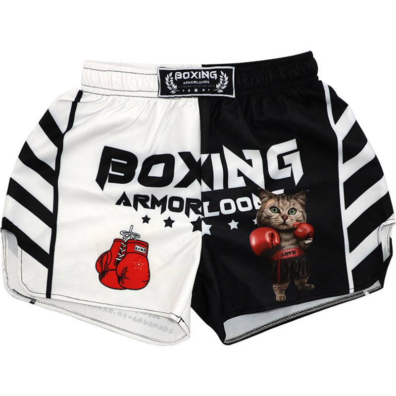 Boxing Cat Fighting Sports MMA Stretch Boxing Shorts Sanda Muay Thai Pants Training Children's Male And Female Martial Arts