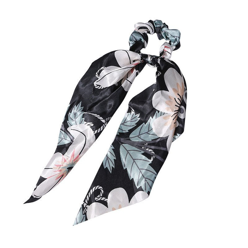 Fashion Long Streamer Printed Fabric Tie Hair Accessory For Ponytail Tie-up Hair Top Cuft