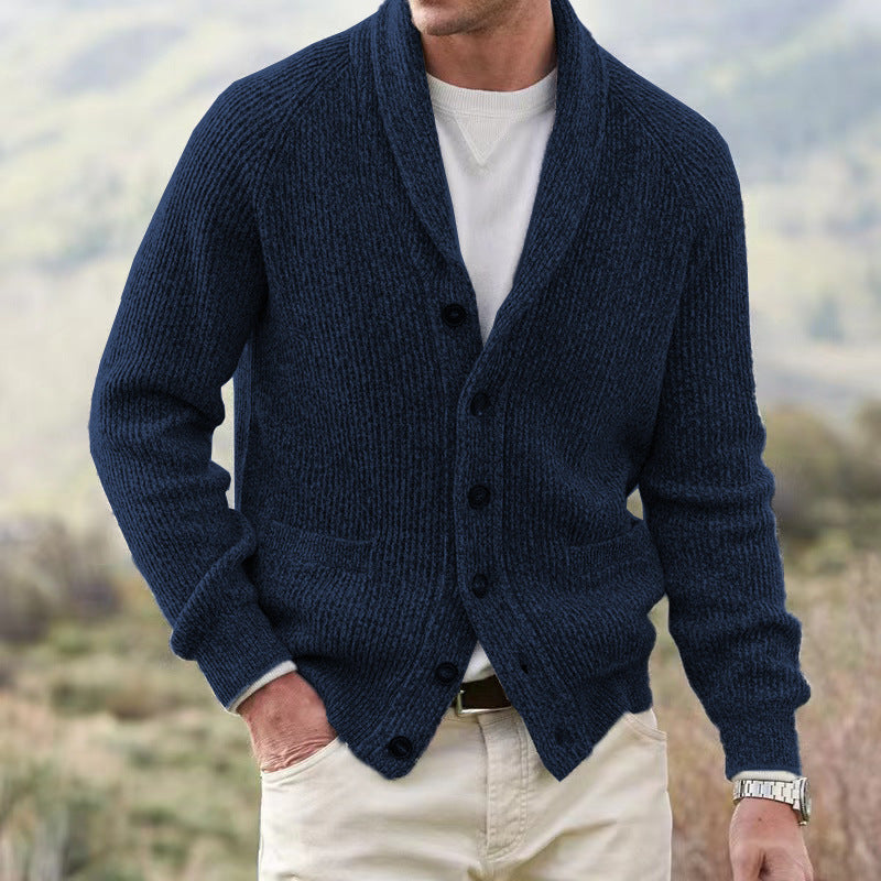 Autumn And Winter New Men's Sweater Simple Thickened Cardigan Men's Jacket
