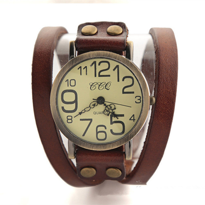 Retro Three-circle Watch Men And Women Casual