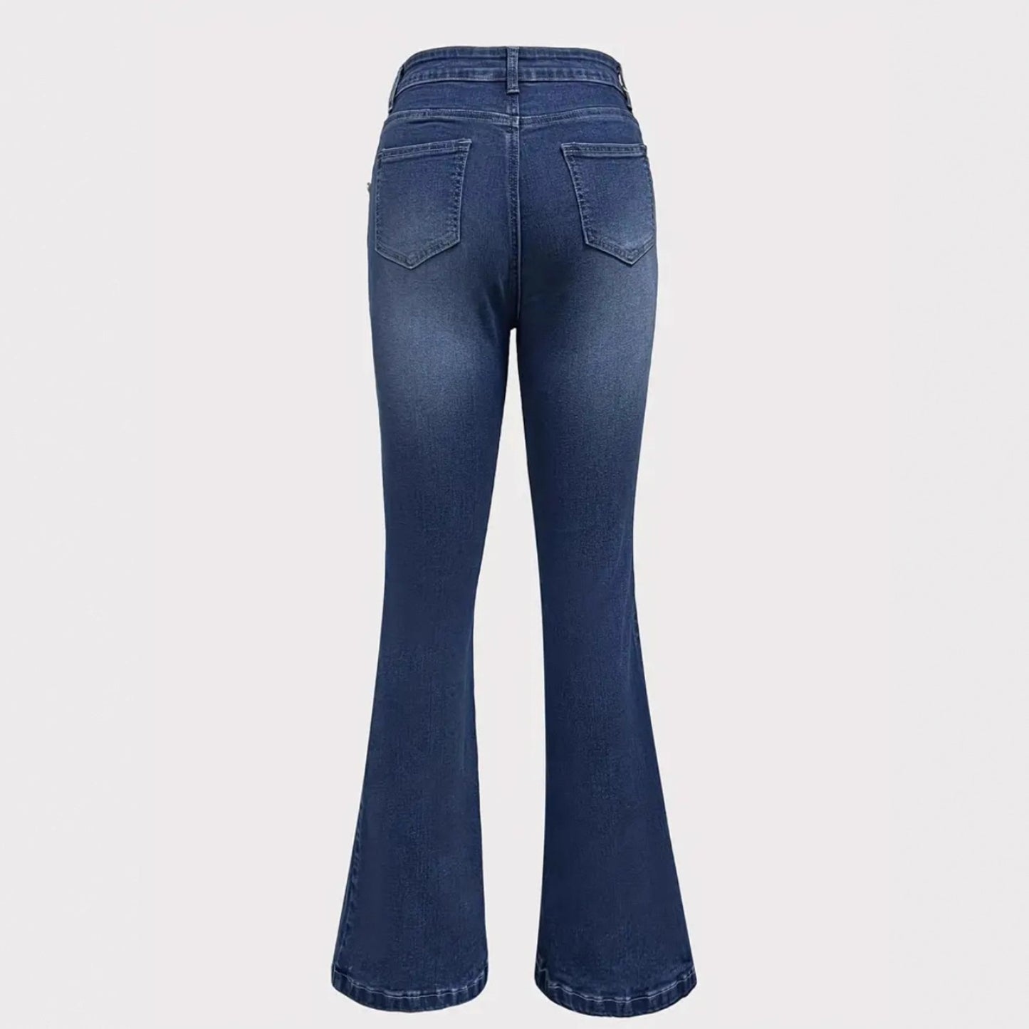 Fashionable Slim-fit Solid-color Blue Jeans