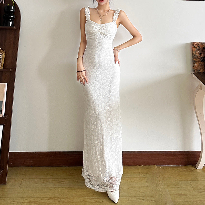 Long Skirt High-waisted Sexy Figure-hugging Solid-color Dress