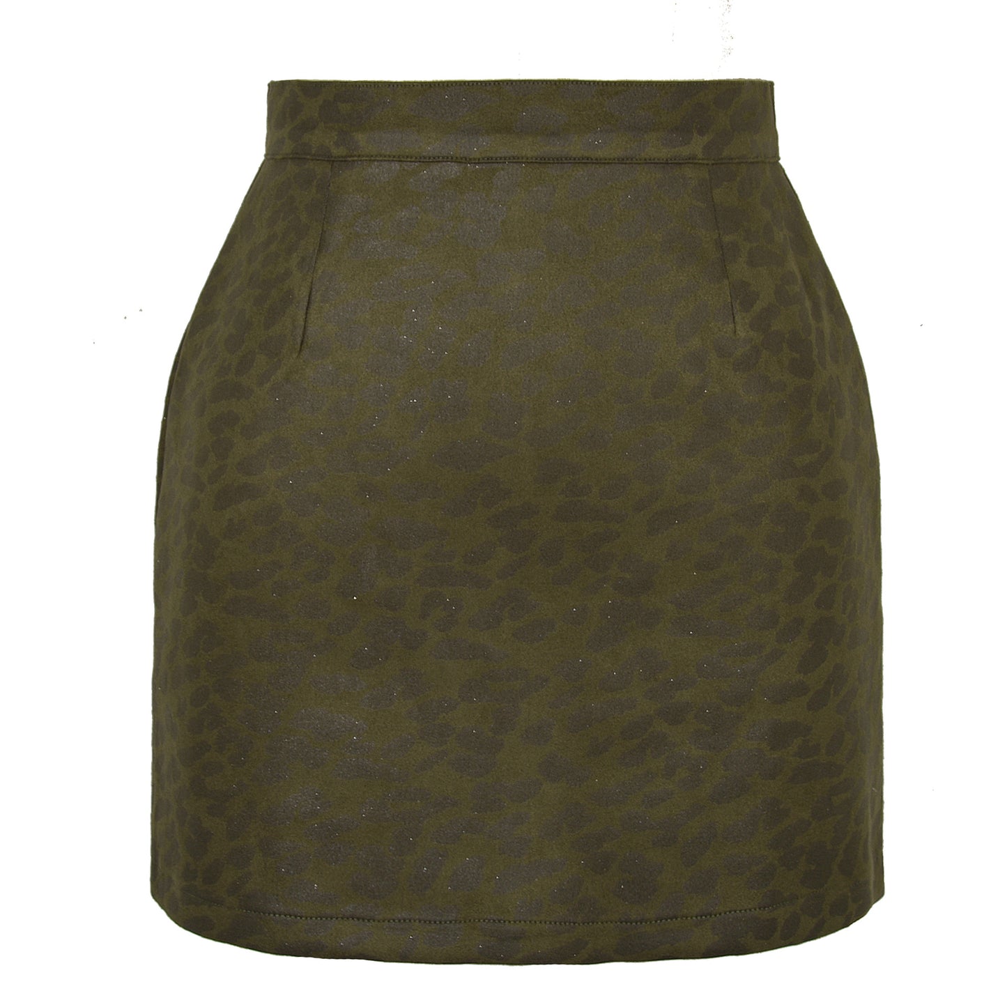 Bronzing Leopard Suede Skirt European And American High Waist Skirt