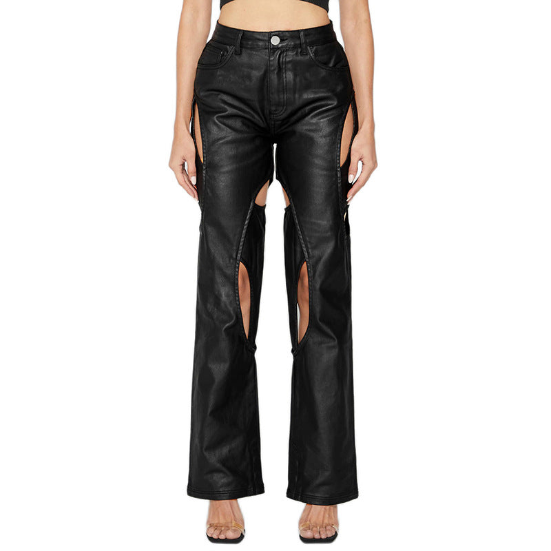 Women's Fashion Casual High Waist Straight Pants