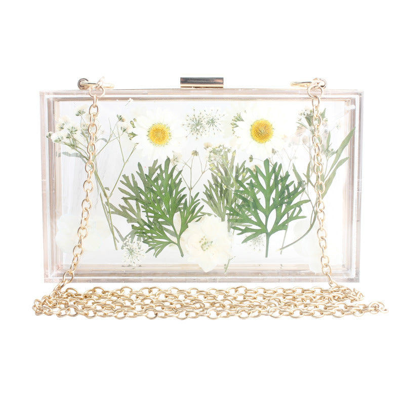 Transparent Flower Shoulder Messenger Bag