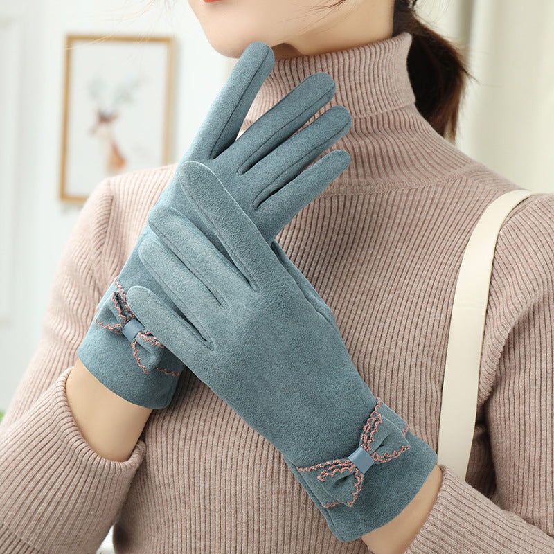 Add Velvet Warm Korean Cute Cold Gloves