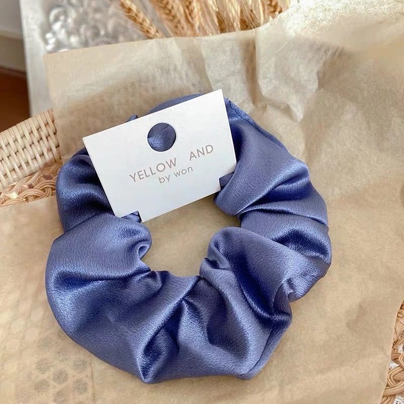 French Vintage Satin Large Intestine Hair Tie