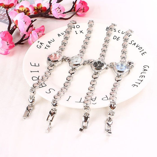 Quartz Stålrem Hjerte Armbånd Dameur