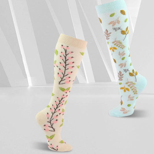 Sports Pressure Spring Flower Elastic Stockings