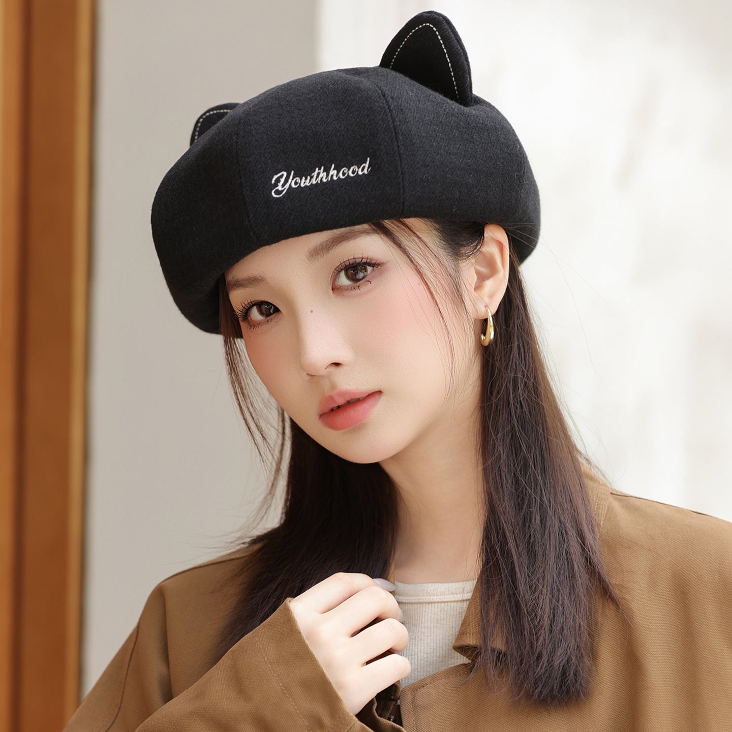 match Casual Dome Pumpkin Hat Letter Thorn