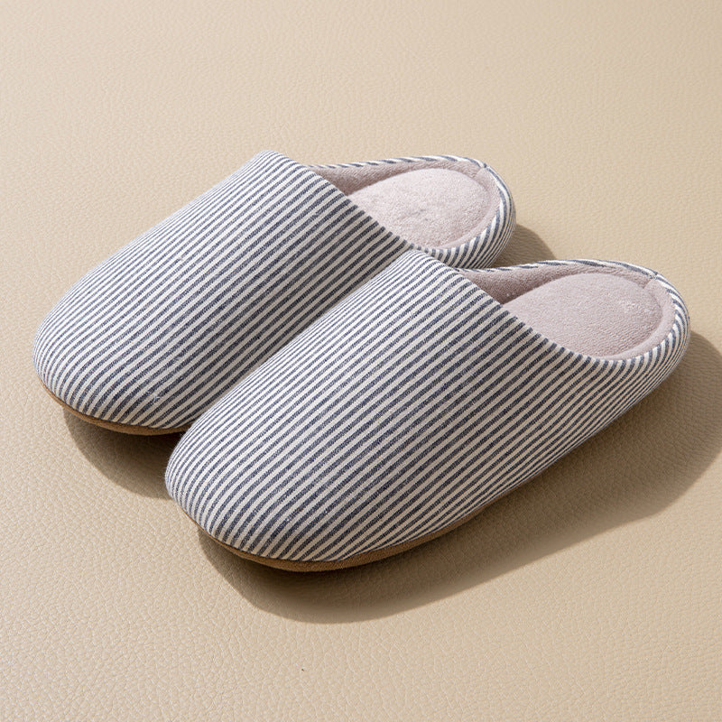 Home Wooden Floor Soft Bottom Deerskin Velvet Bottom Warm Couple Slippers