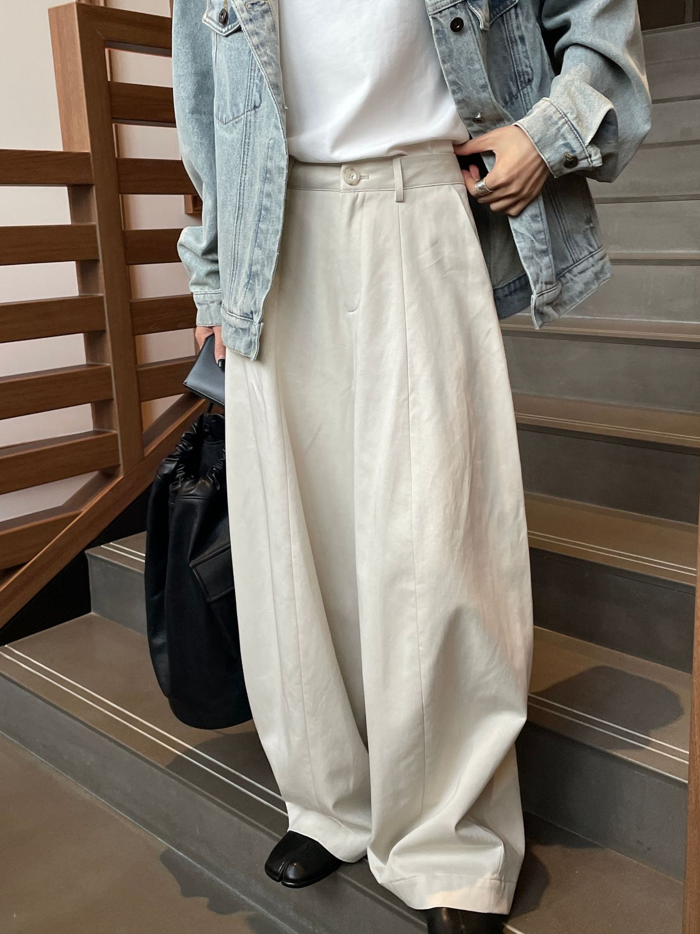 Loose All-match High Waist Commuter Straight-leg Trousers