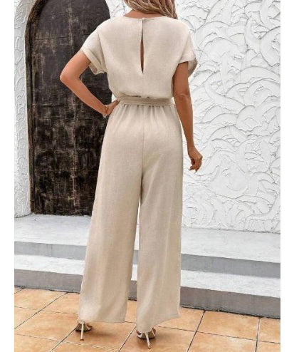 Womens High-waisted Wide-leg Pants And Top Set