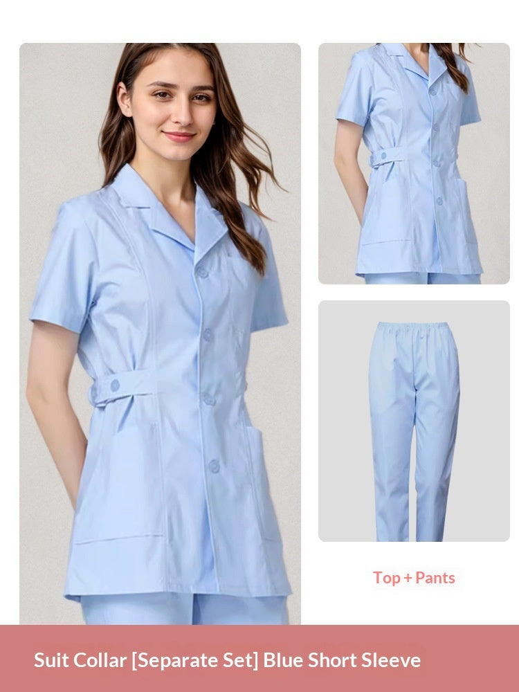White Coat With A Western-style Collar For Medical Staff Winter Uniform Set