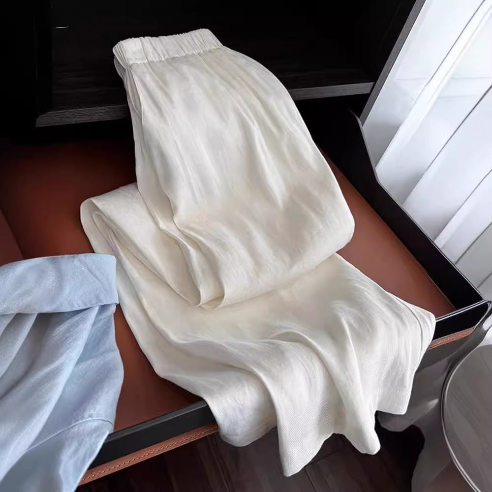 Summer Thin High-end White Casual Pants