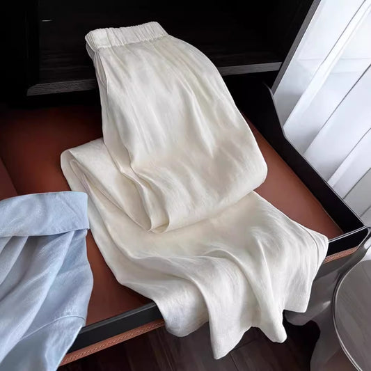 Summer Thin High-end White Casual Pants