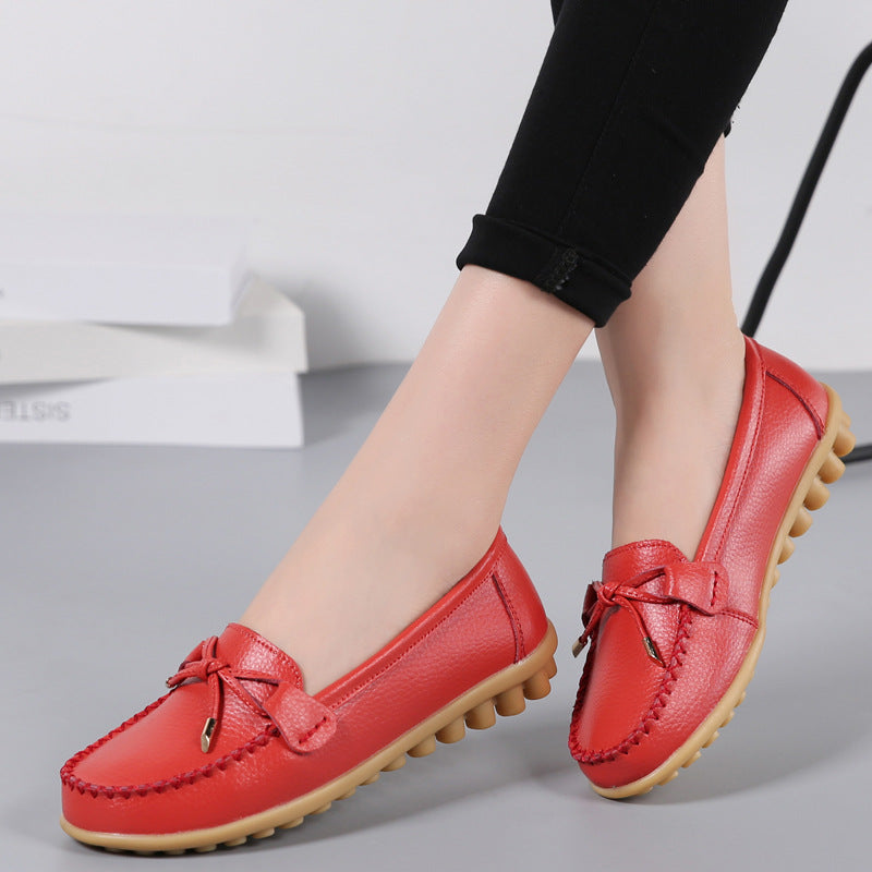 Women's Casual Flat Two-layer Cowhide Gommino