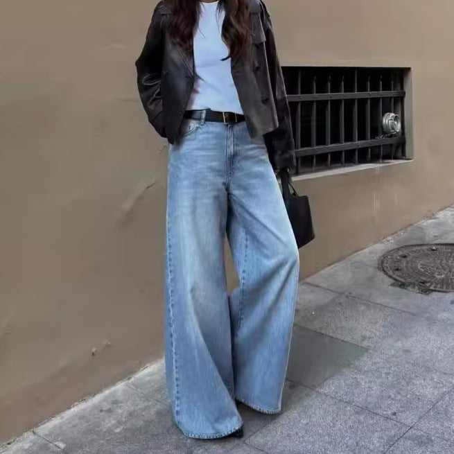Water All-matching Jeans Horn Mop Trousers