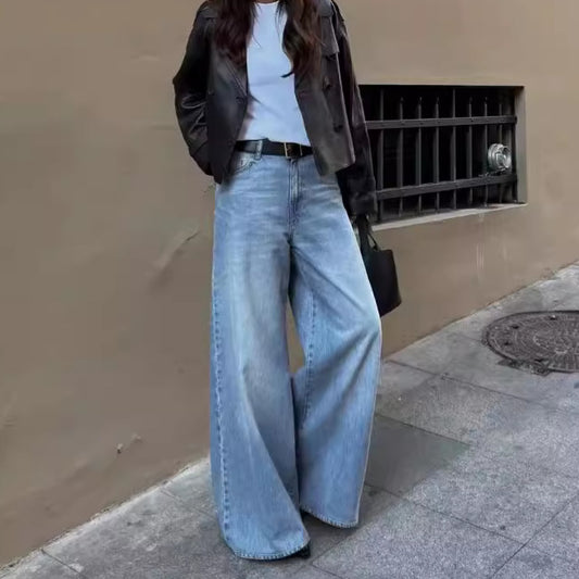 Water All-matching Jeans Horn Mop Trousers