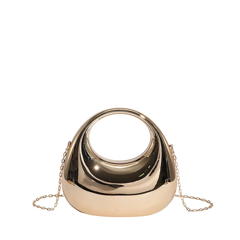 Womens Evening Handbag With A Moon-shaped Underarm Design  Acrylic Box Bag,