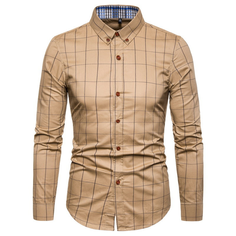 New Mens Slim-fit Floral Long-sleeve Shirt