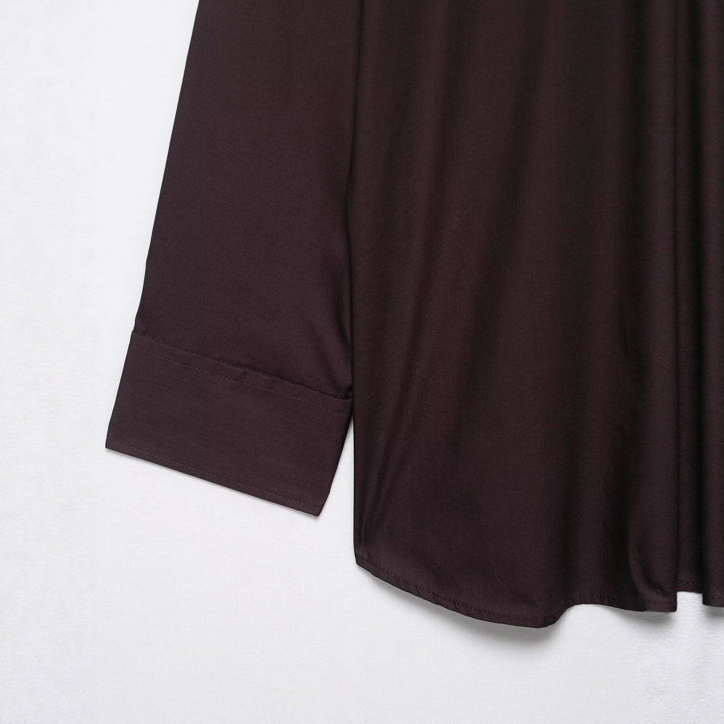 Women's Solid Color Temperament Long Sleeve Scarf Poplin Shirt