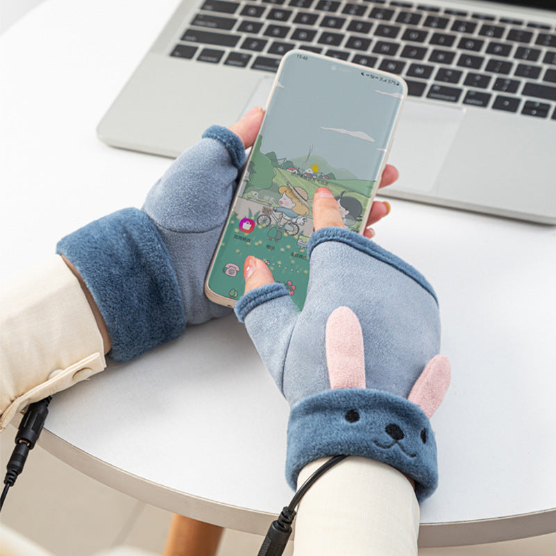 USB Power Charging Heating Gloves For Adults