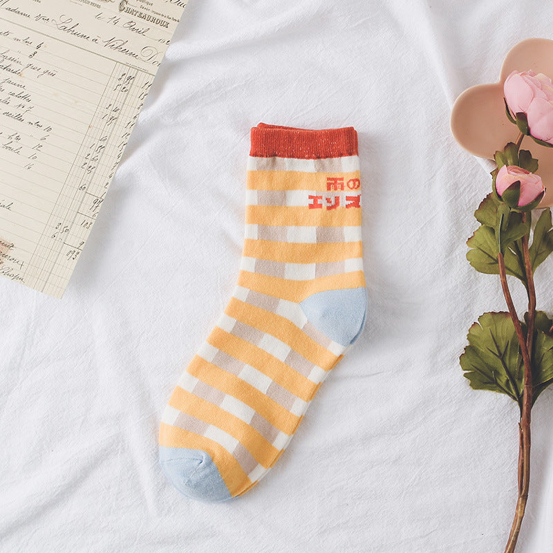 New Women's Socks Pure Cotton Creative Personality Tube Socks