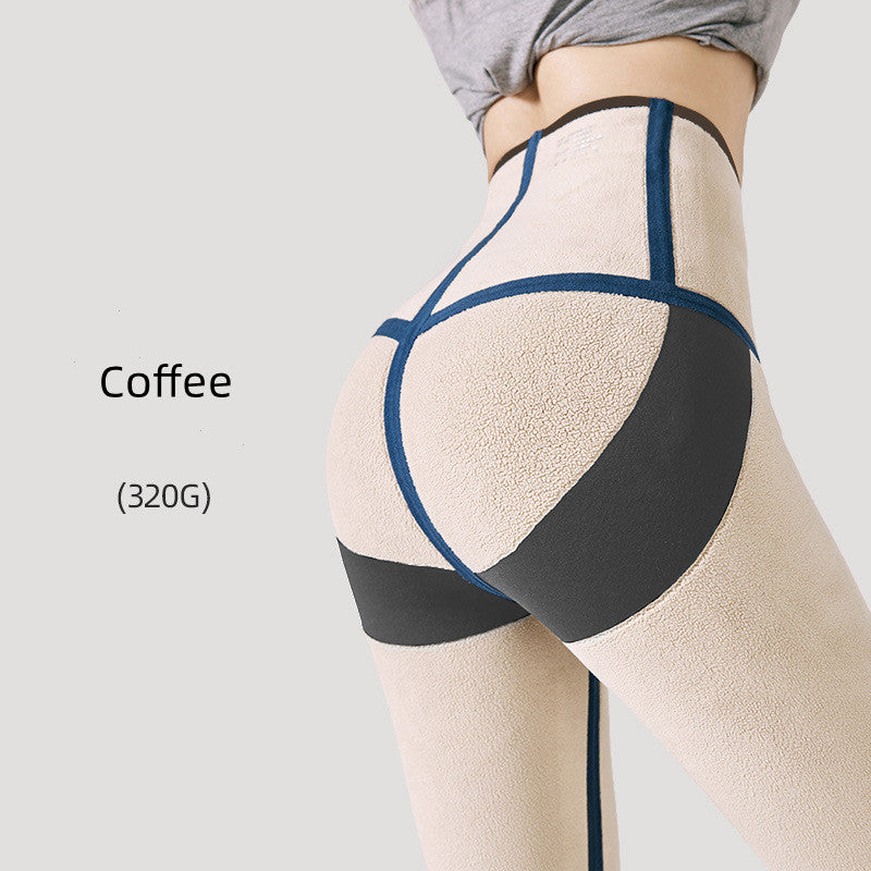 Women Wear Brushed Pants With A High Waist Winter Keep Warm