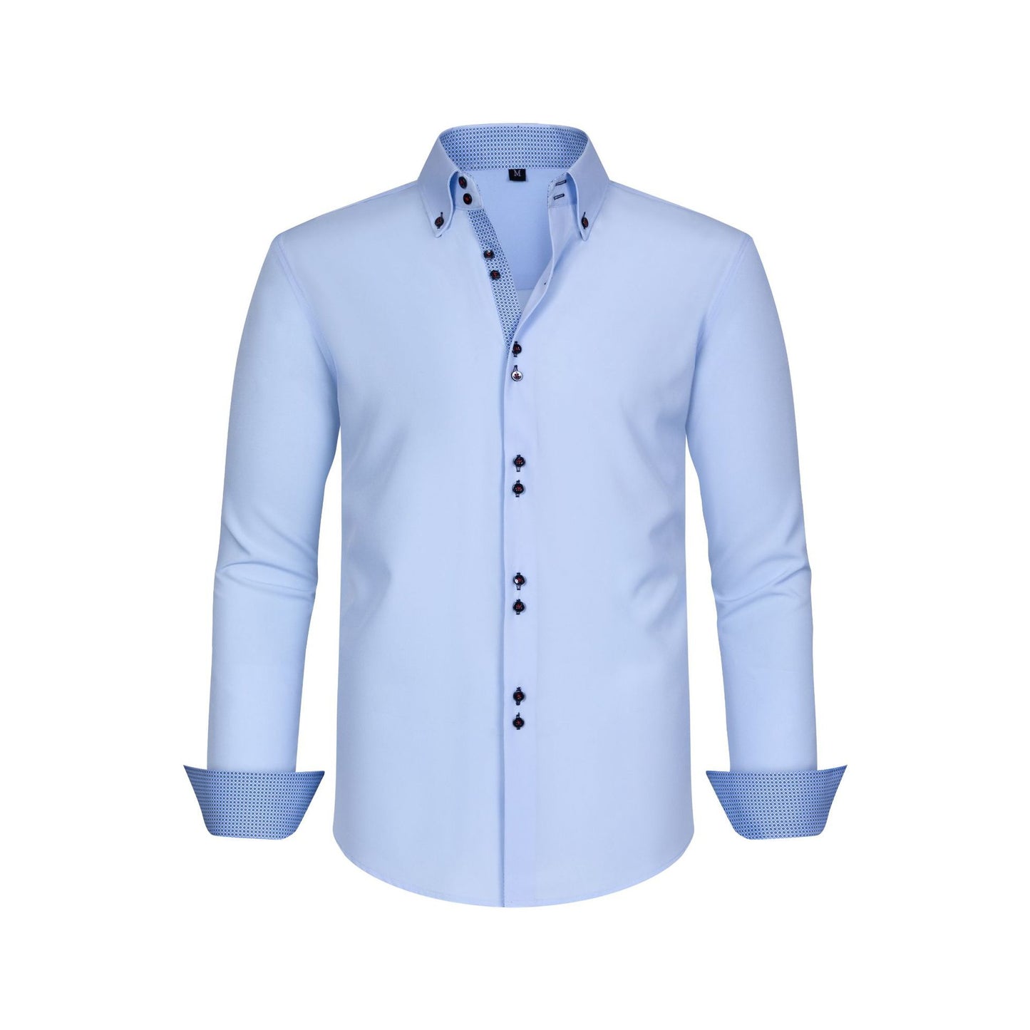Mens Four-Way Stretch Polka-Dot Colorblock Shirt