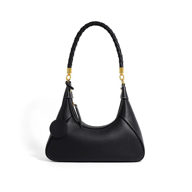 Women's Trendy Cowhide Texture Underarm Bag