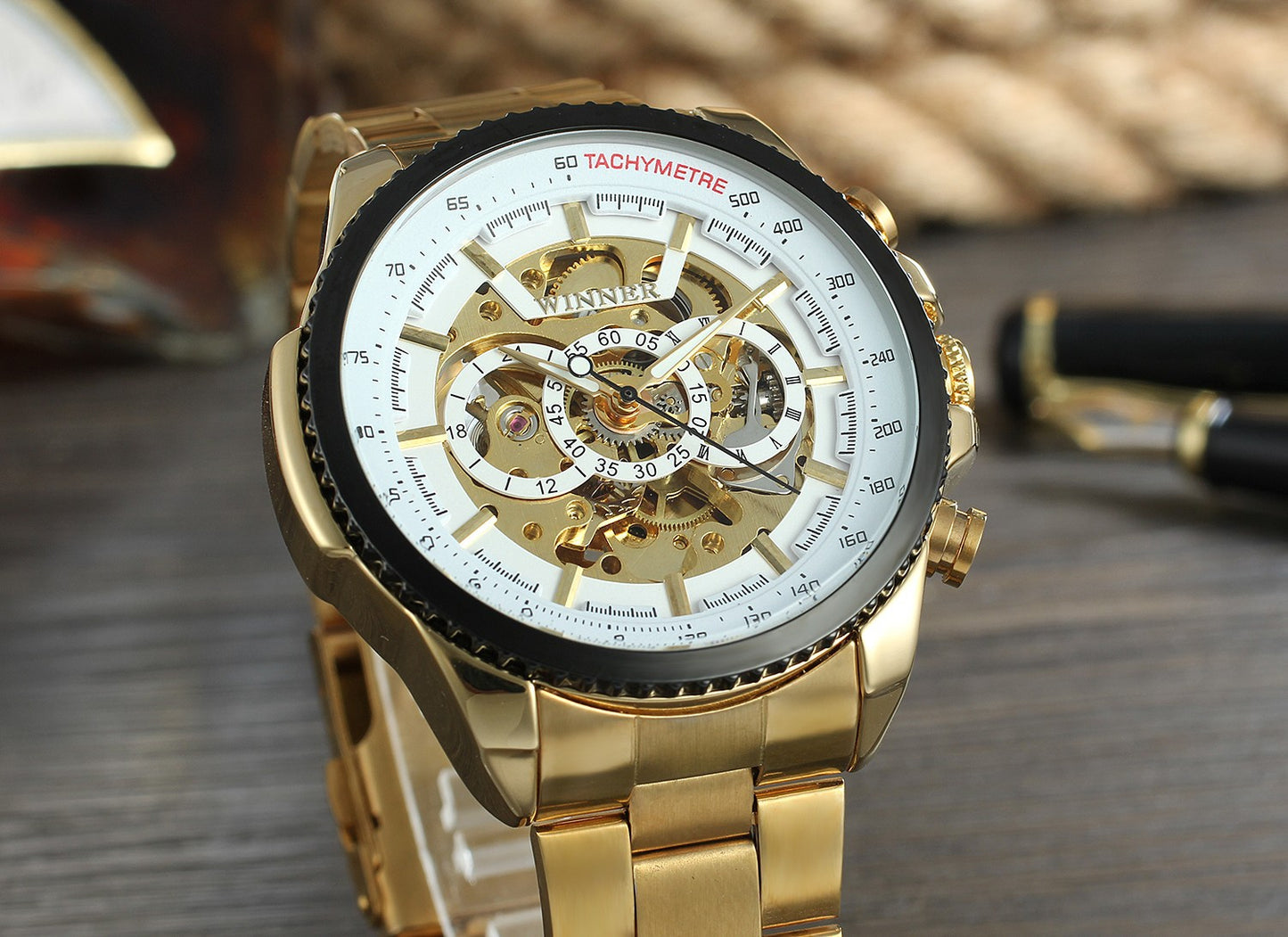 Hollow men's automatic mechanical watch