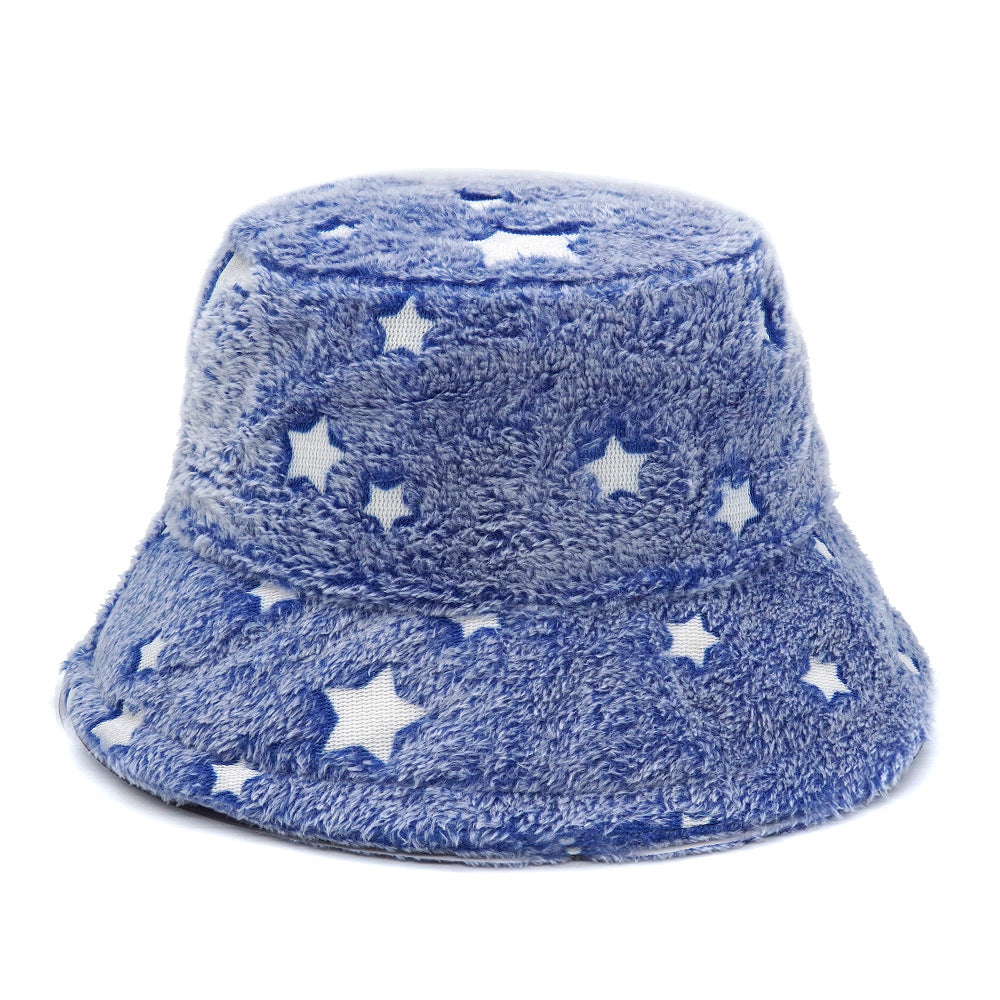 Women's Plush Cartoon Jacquard Bucket Hat
