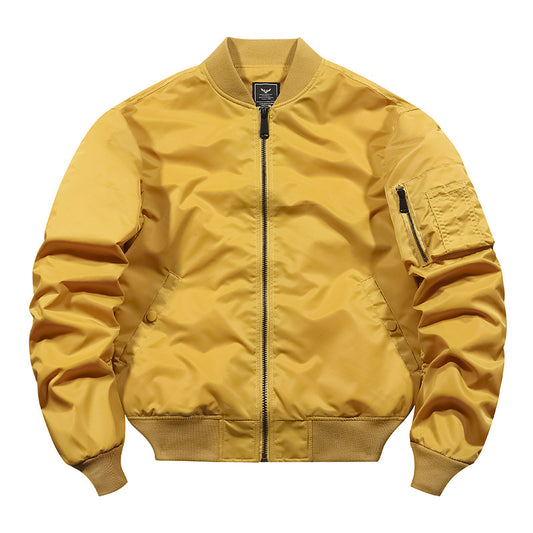 Solid Men's Autumn And Winter Bomber Jacket