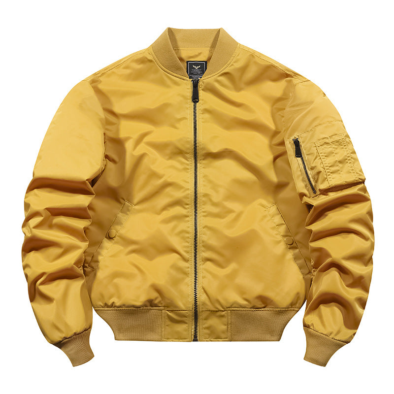 Solid Men's Autumn And Winter Bomber Jacket