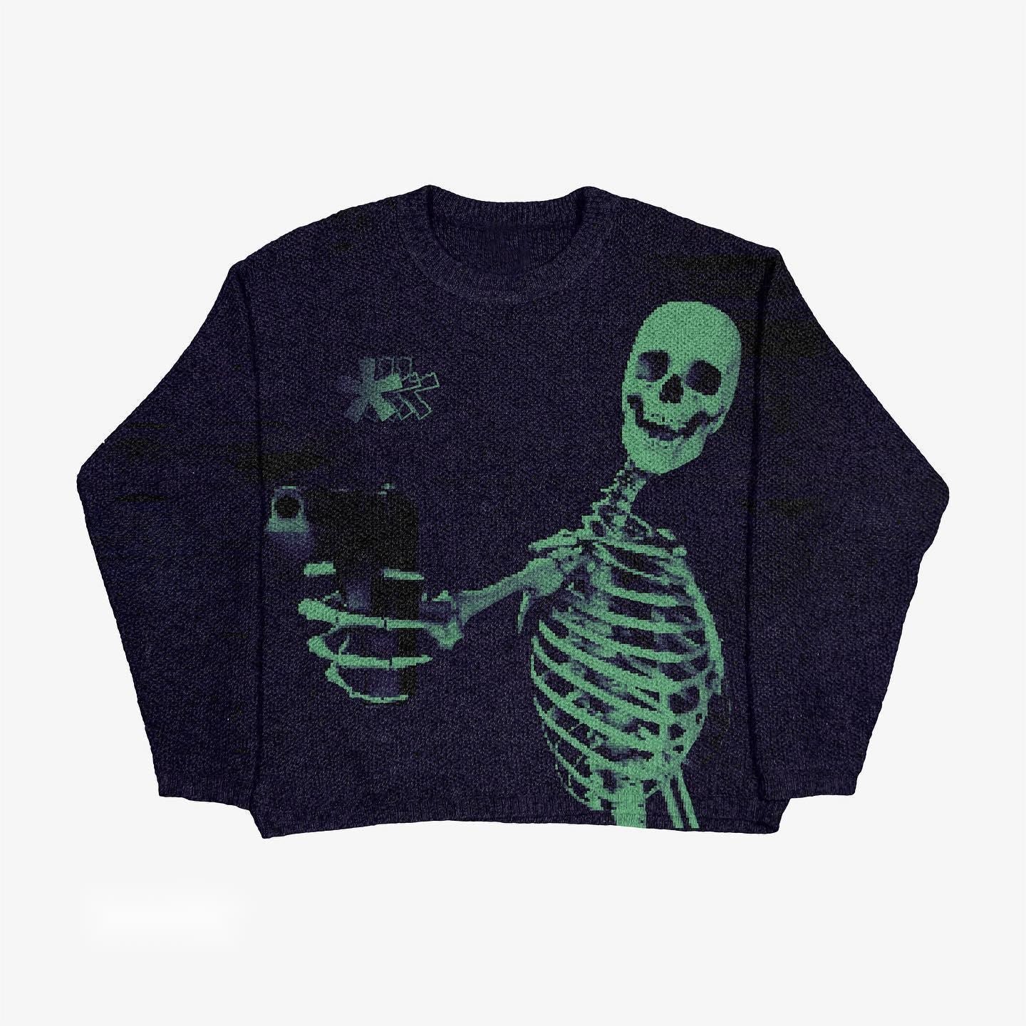 Men's Creative Pattern Printing Loose Casual Sweater