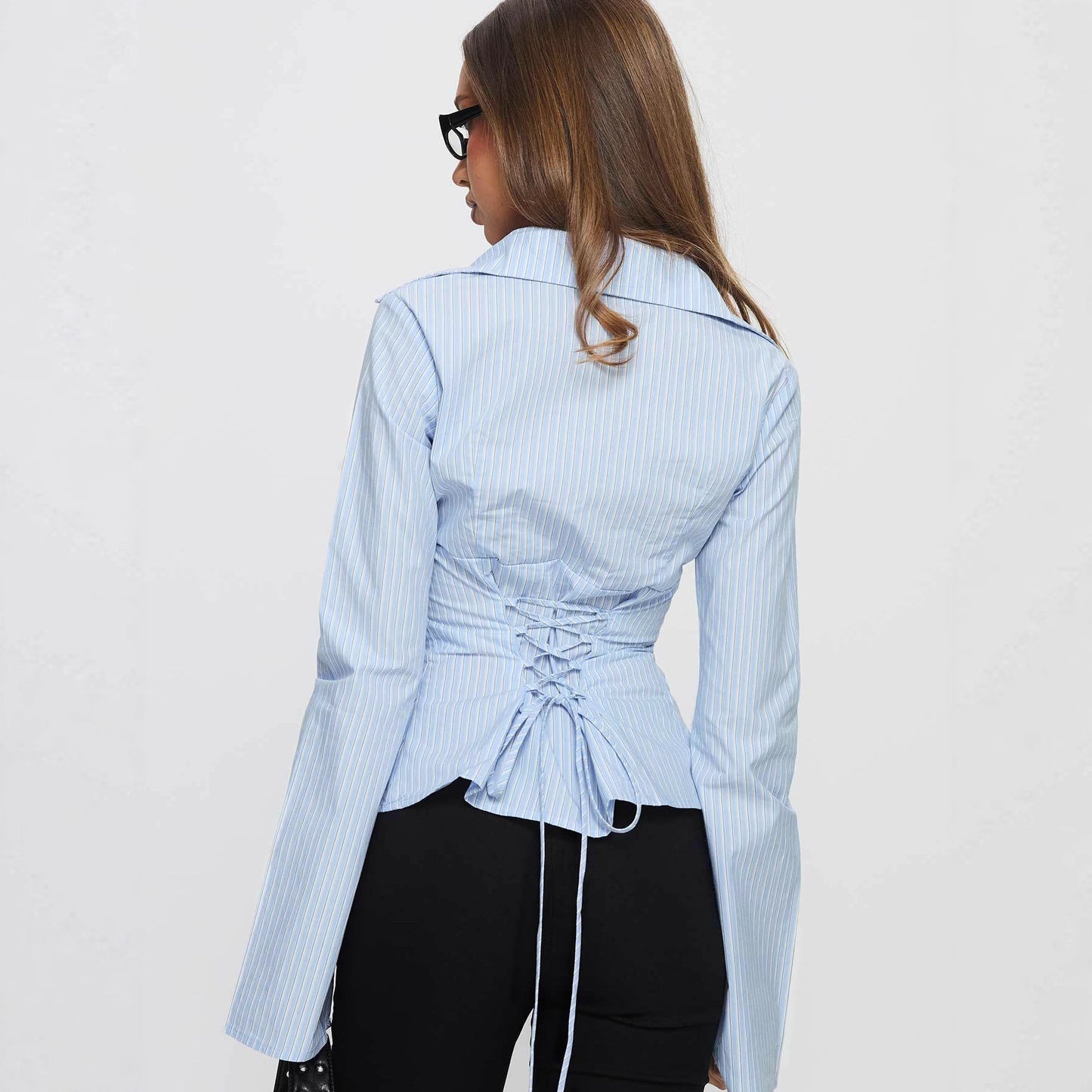 Striped Long-sleeve Shirt Autumn Chic New Style