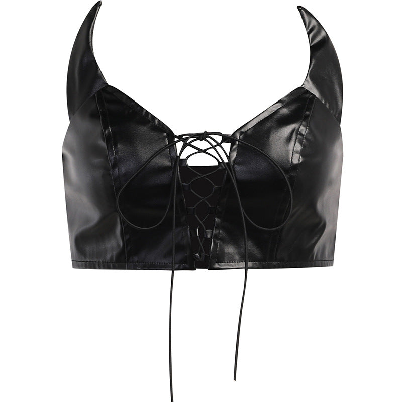 Little Devil Strapless  Back Hollow Wrap Chest Women