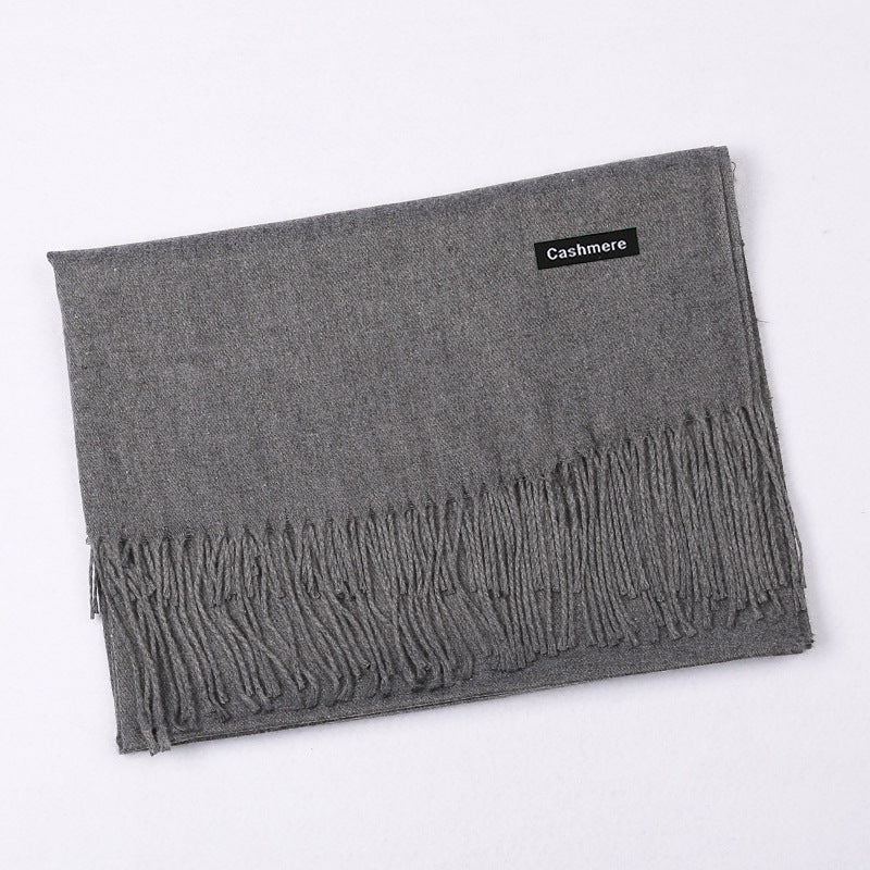 Solid Color Artificial Cashmere Scarf Female 220g Warm Shawl