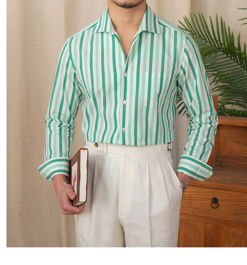 Men's Business Casual Cotton Striped Shirt