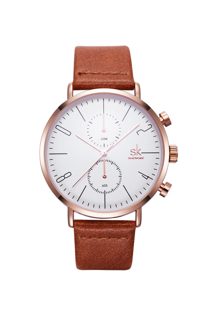 K8063 fashion creative two-eye dial quartz watch