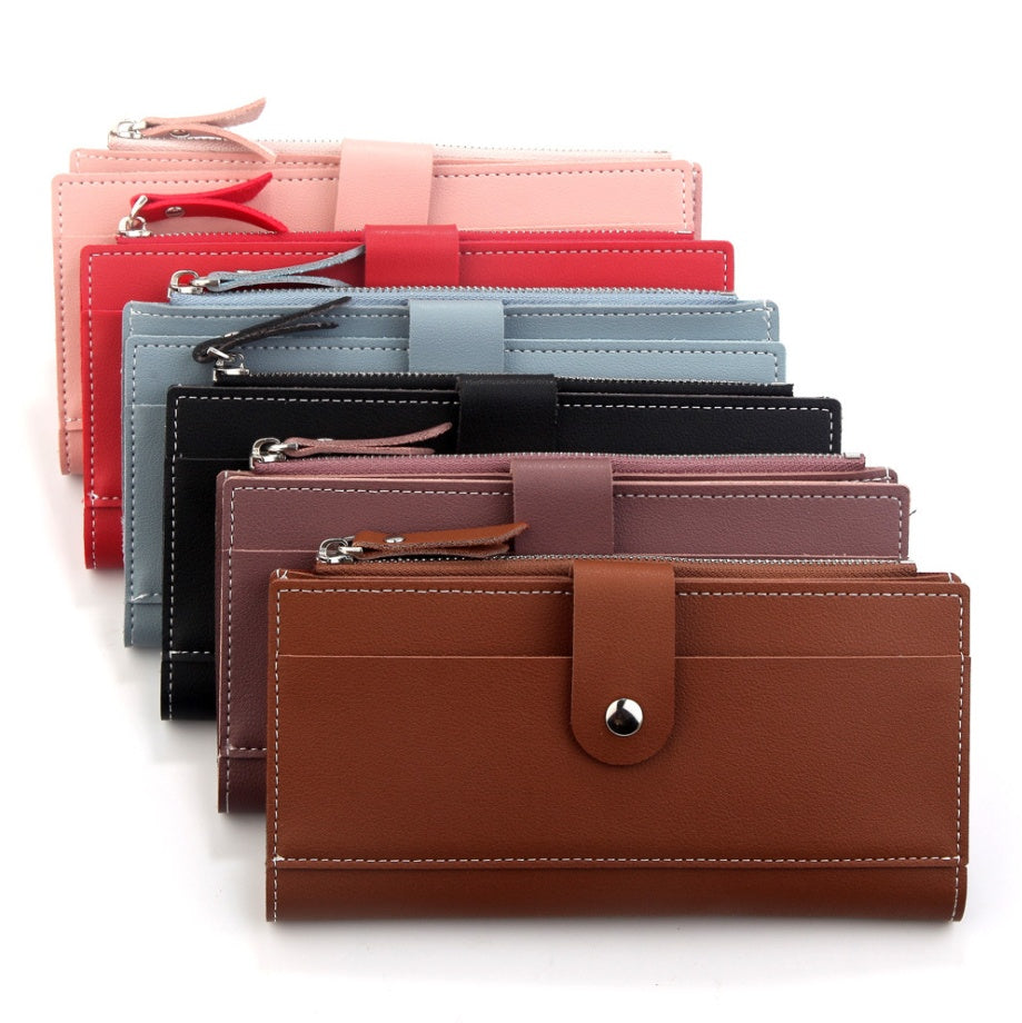 Clutch three fold buckle coin purse