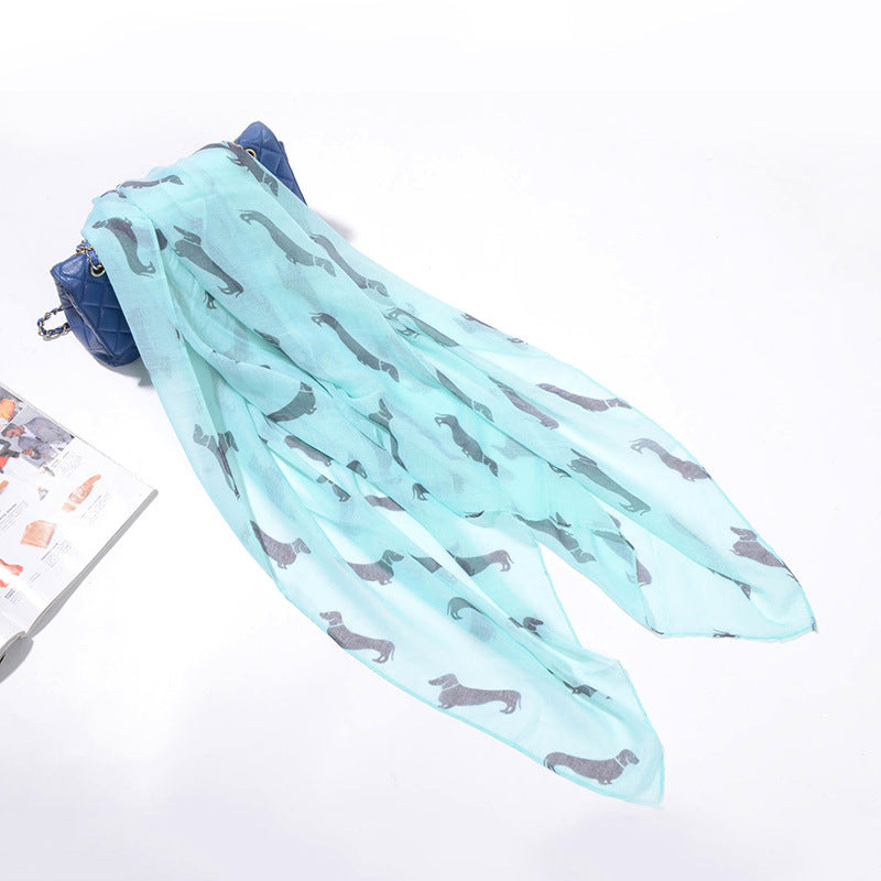 Puppy printed pattern beach sunscreen scarf