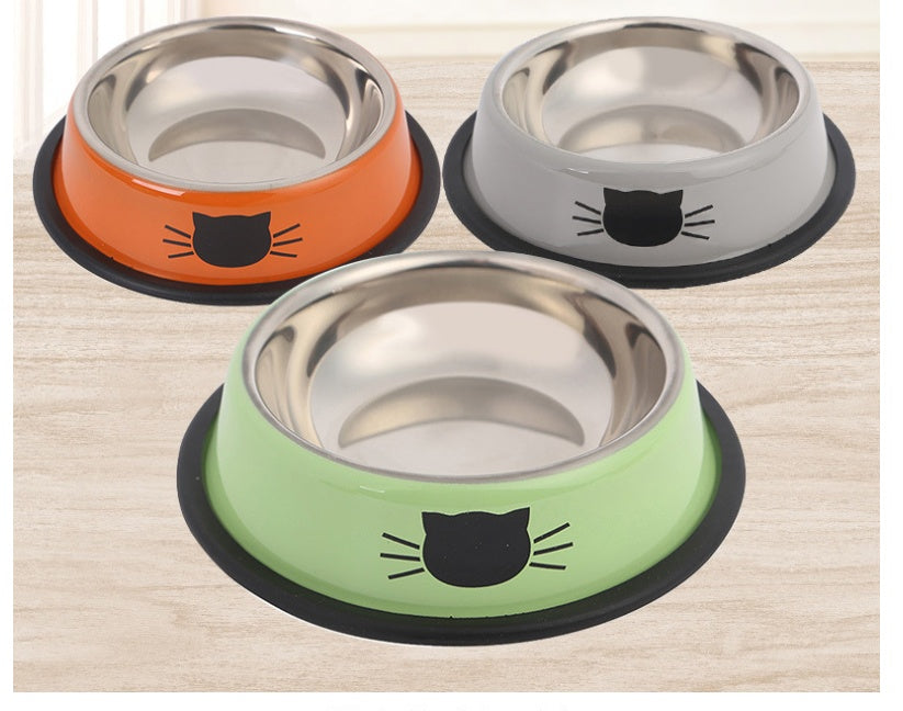 Color stainless steel pet cat bowl